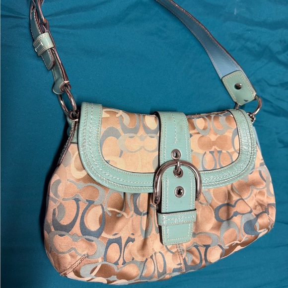 Coach Handbags - Rare Coach Aqua Shoulder Bag